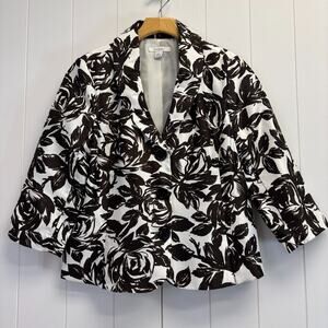 Dressbarn Womens Corpcore Career Floral Blazer Jacket Size S Sophisticated Chic